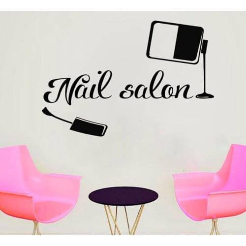 Nail Salon Manicure Wall Decals Art Wall Sticker For Girl Bedroom House Decoration Decor Stickers Murals Beauty Salon Decor C72