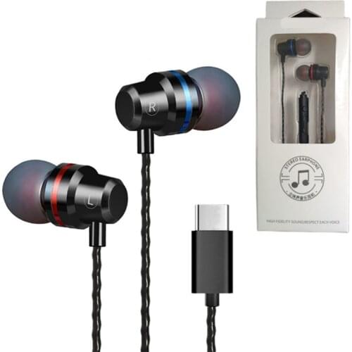 Mobile Phone Portable Headsets Type-C In-ear Earphone Phone Earbuds Universal Headphone With Microphone Accessories
