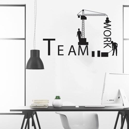 Teamwork Construction Truck Worker Team Work Wall Sticker Kids Room Living Room Office Decor Vinyl Wall Decals ov187