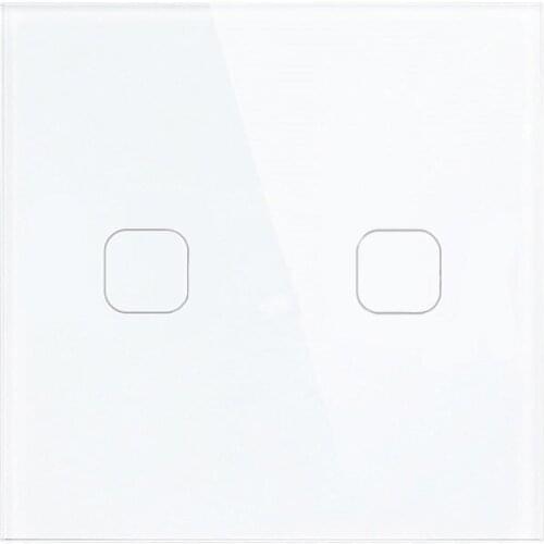 2020 New EU/UK Standard Wall Switch, Light Touch Switch 2 Gang 1 Way AC220V Wall Touch Switch