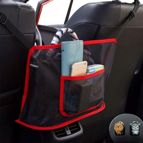 New Arrivals Car Interior Trims Black red car backset storage bag Universal Back Seat Storage Bag Pocket Adjustable Strap 00635