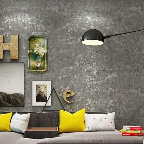 Beibehang Retro fashion pure color personality wallpaper cement gray crack skin pattern clothing store restaurant wallpaper