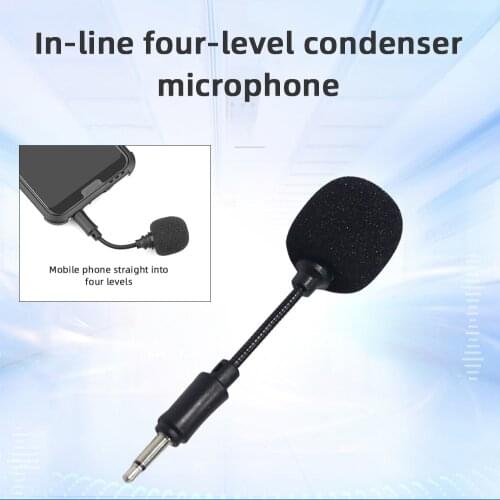 Portable 3.5mm Audio Stereo Microphone 9.5cm wire Mini Mic for Smartphone PC Tablets Laptop Youtuber Tik Tok Vlog Live Streaming