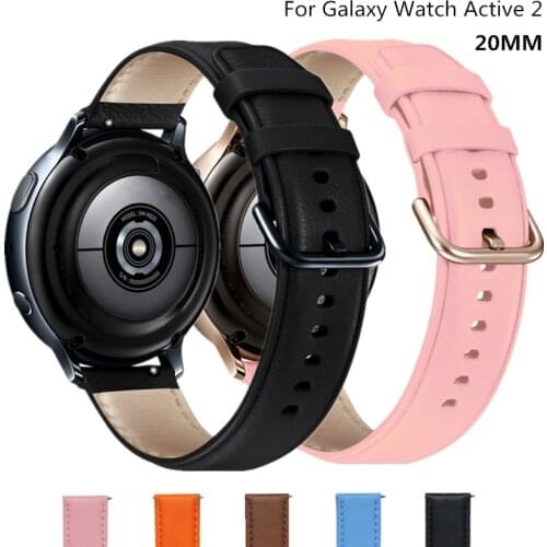 For Samsung Galaxy Watch Genuine Leather Watchbands Replacement Wirst Strap for Galaxy Watch Band 20mm Active2 for Huawei watch