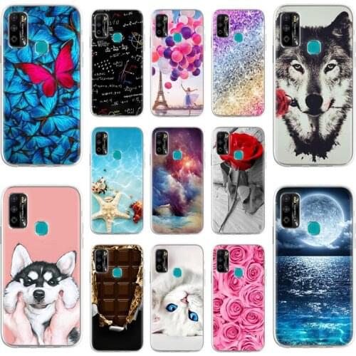 Silicon Case For Infinix Hot 9 Play Cases Soft TPU Animal Floral Painted Phone Coque For Infinix Hot9 Play Covers Bumper