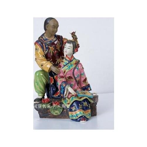 Wedding gift souvenir Shiwan doll porcelain classic figure decoration wedding room living Beauty figure Sculpture statue