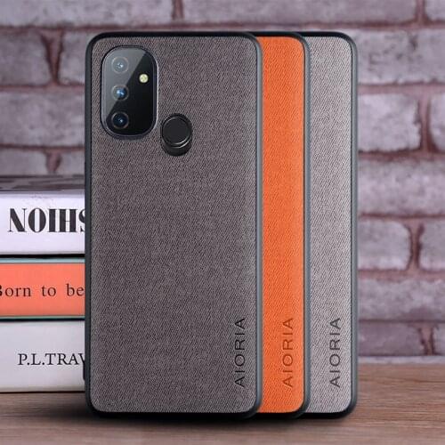 Textile fabric case for Oneplus Nord N100 case cover capa, withTPU+PC 2in1 material