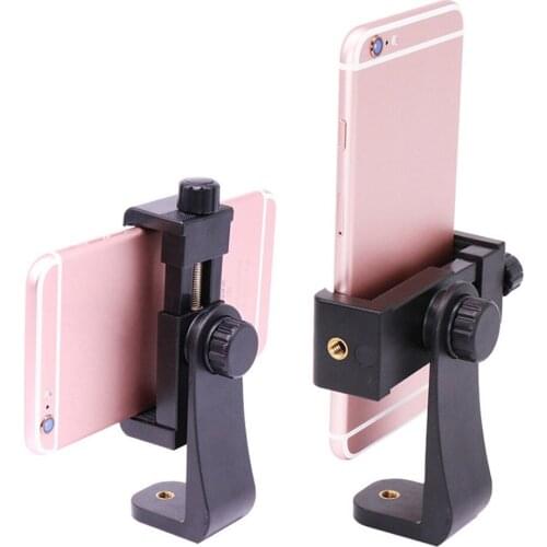 360-degree Rotating Tripod Mount Adapter Horizontal/Vertical Bracket Mobile Phone Clip Smartphone Holder For iphone/HUAWEI