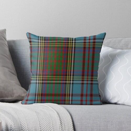 00005 Anderson ClanFamily Tartan Throw Pillow Cushion Cover Polyester Throw Pillows Case On Sofa Home Car Seat Decor