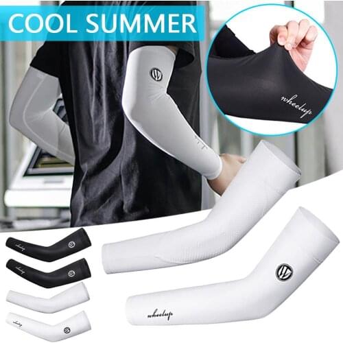 1Pcs Breathable Quick Dry UV Protection Running Arm Sleeves Basketball Elbow Pad Fitness Armguards Sports Cycling Arm Warmers