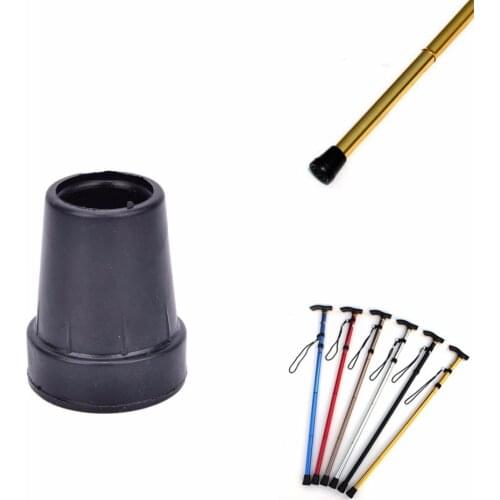 1Pcs Rubber Walking Hiking Stick End Cover Tips Cane Crutch Pad Rubber Heavy Duty Metal Ferrule End Bottom 19mm