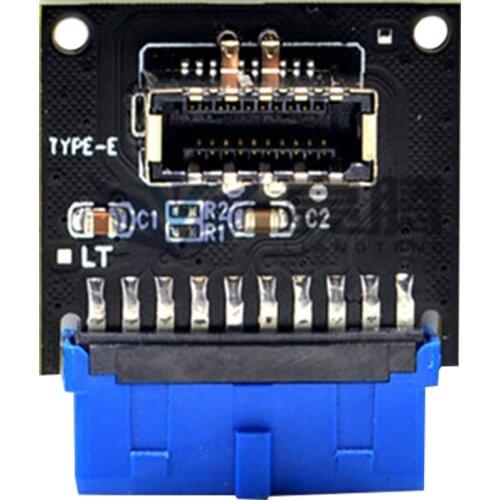 USB 3.0 19-Pin Internal Header to USB 3.1 3.2 Type C Key A 20-Pin Adapter for Windows XP/7/8/10, for Mac, for Linux