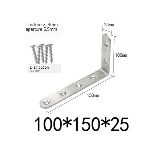 2Pcs 150*100*20mm Stainless Steel 90 Degree Angle Bracket L type Wall Furniture Shelf Brackets