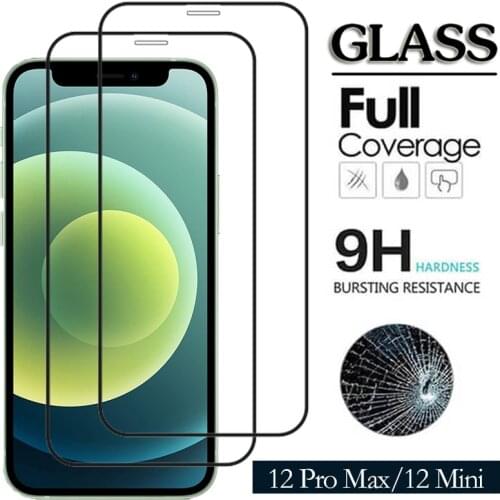 2Piece For iPhone 12 Pro Max Phone Case Accessorie Screen Protector on IPhone12 12Pro Max 12 Mini 5G Protection Tempered Film 9H