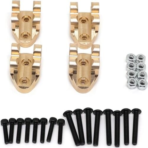 4Pack 1:10 Scale RC CNC Brass Front Rear Axle Pull Rod Mount Seat for Yikong 4103 4102 Crawler Model Upgrade