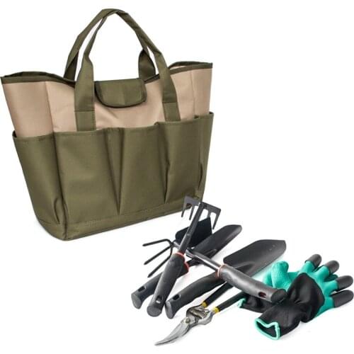 ANENG Garden Tote with Tools Portable Carry Bag with Pockets Pouch Bag for Gardening Projects Heavy Duty Oxford