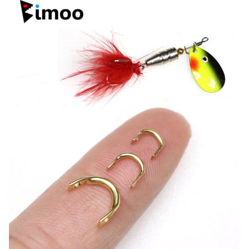 Bimoo 50PCS DIY Brass Fishing Lures Accessories U- Shaped Easy-Spin Clevises Spinner S M L