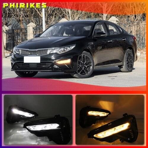 1pair For Kia K5 Optima 2019 2020 LED DRL Daytime Running Light Daylight Signal fog lamp Styling Auto Drive lights