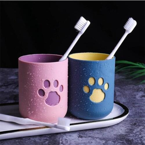 Two-Color Mouthwash Cup Toothbrush Cup Creative Cartoon Plastic Cup Home Drinking Cup Bathroom Anti-Scald Couple Shabu Teeth