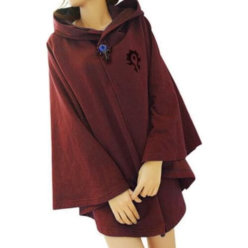Quality Cloth Accessories Game Cloak WoW Horde Shirt Shawls Cotton Hoodie Cape Poncho for Women Men Cosplay