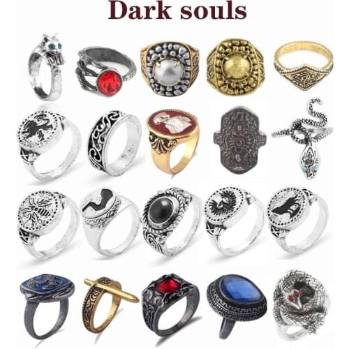 Game Dark Souls 3 Ring Unique Porcelain Design Zinc Alloy For Men And Women Fashion Jewelry Accessories