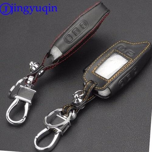 Jingyuqin 5 Buttons Remote Leather Case Key Chain Cover Proctor For Tomahawk TW9010 TW9030 TW9020 Control Keychain