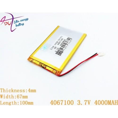 Liter energy battery polymer lithium ion battery shipping tablet VX610W 3.7V 4067100 4000mah 4065100 The tablet battery