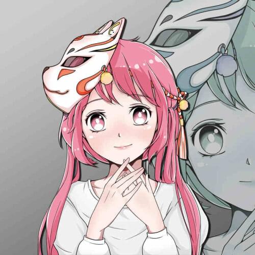 Mask Girl Cute ACGN Car Sticker Cartoon Figure Vinyl Window Auto Decal Motorcycle Decor Styling JDM JEEP Van Bike Offroad RV A4