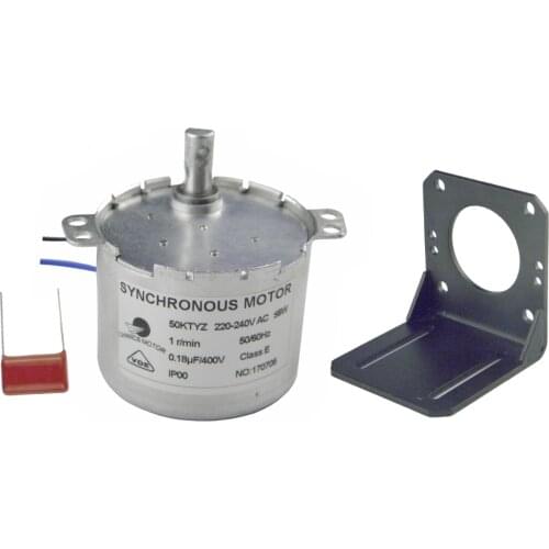 Geared Motor Synchronous 50KTYZ 220V 1RPM Incubator Automatic Egg With Fixed Motors Mounting Bracket Black Motor Holder