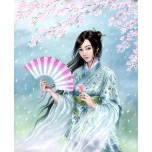 Beauty Costume Needlework,Cross stitch kits Stylish for Embroidery,14CT White canvas DIY Handmade Decorative paintings