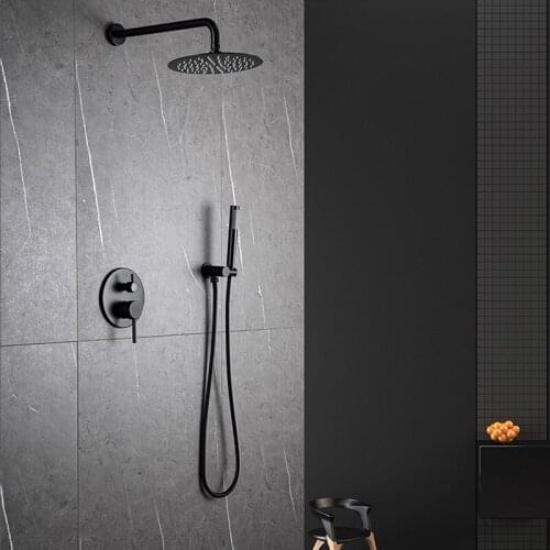 Wall Mount Bathroom Rain Waterfall Shower Faucets Set Concealed Chrome Shower System Bathtub Shower Mixer Faucet Tap