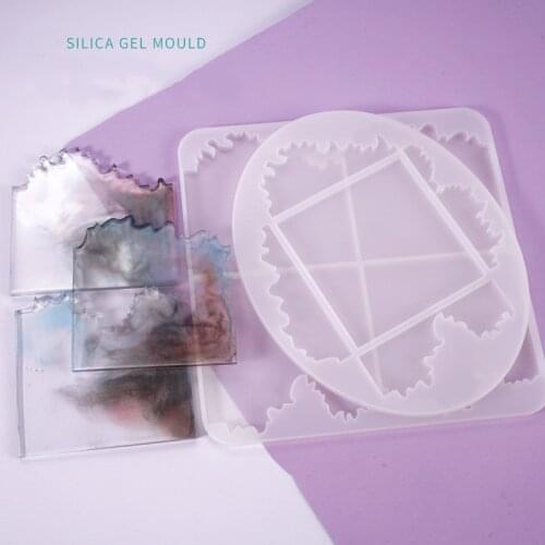 Irregular DIY Silicone Mold Table Cup Four-block Oval Decoration Mold For Craft DIY Epoxy Resin Molds Supplies