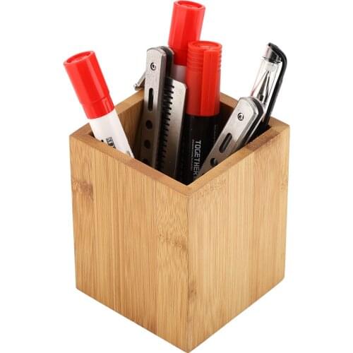 New Bamboo Pen Holder Office School Desk Pencils Storage Organizer Stand Stationery Supply for school,office and home use