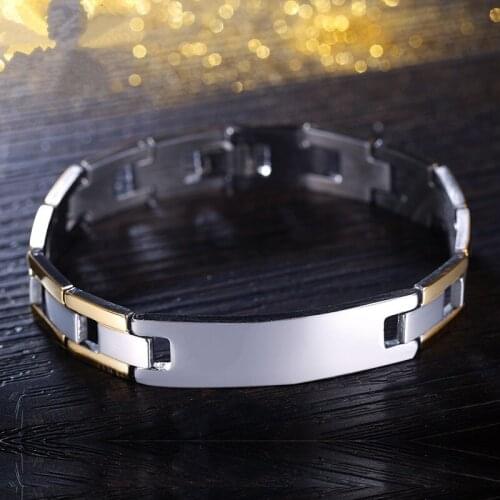 Punk Biker Male Bracelet 316L Stainless Steel Link Chain Bicycle Bangles Bracelet for Men Boys