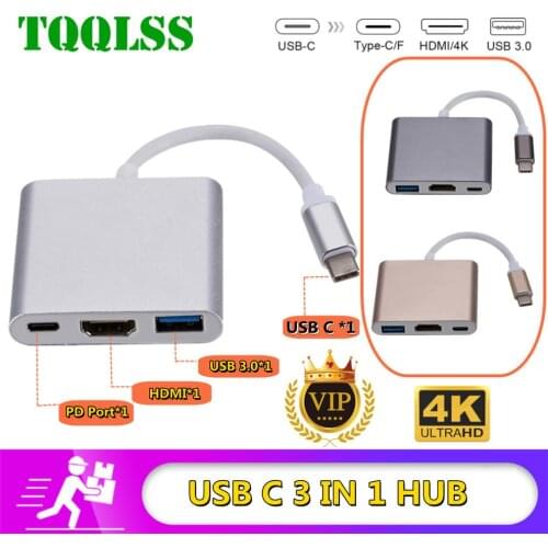 USB 3.1 Converter Usb C to HDMI Type C Hdmi Adapter 3 in 1 Type C to hdmi HDMI/USB 3.0/Type-C Aluminum For Apple Macbook adapter
