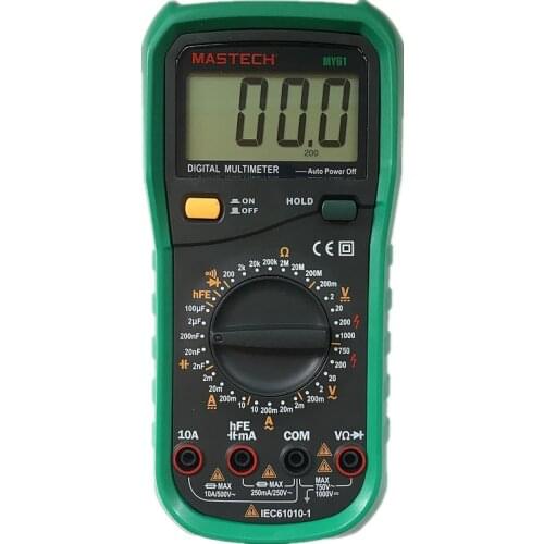 MASTECH MY61 AC/DC Professional Electric Handheld 2000 counts Meter Digital Multimeter Voltmeter Ohm Electrical Tester
