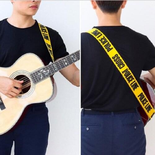Folk Guitar Strap Electric Guitar Bass Strap Thermal Transfer Thickened Leather Strap Personalized Pattern Comfortable and Safe