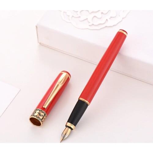 Baoer68 metal ink pen 0.5mm red black 2 color good quality nibs for fountain pen gift office student writing tools