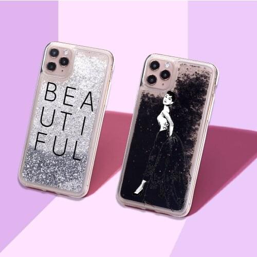 Classy Girl Quote Queen Sparkle Liquid Real Glitter Phone Case Fundas Cover for iPhone 12 11 X XS XR Max Pro 7 8 7Plus 8Plus 6