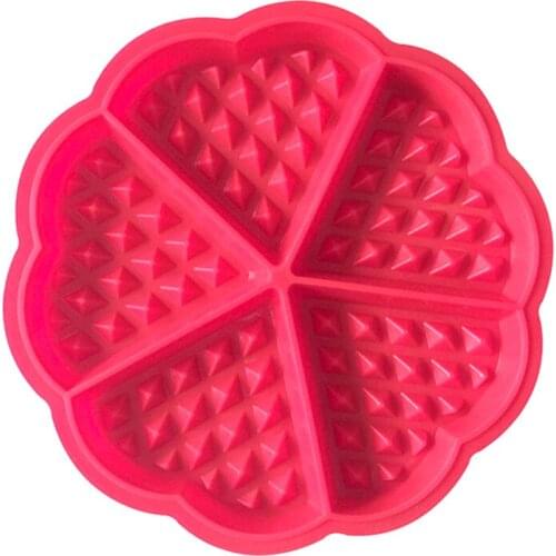 5 hole heart shape Silicone mould Waffle Cake baking DIY mold