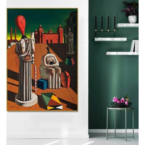 Quiricos Modern Western Art (Disquieting Muse) HD Print Canvas Art Prints and Posters for Home Decor Frameless Paintings