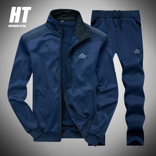 Spring Autumn 2021 Tracksuits Men Polyester Mens Set Casual 2 Piece Jacket+Pants Fitness Gym Jogger Suit Male Print Sportswear