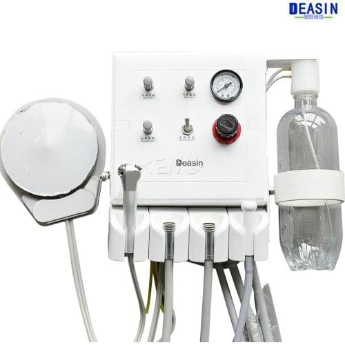 Dental Lab Portable Weak suction two Turbine Unit Air Compressor 3 way straw