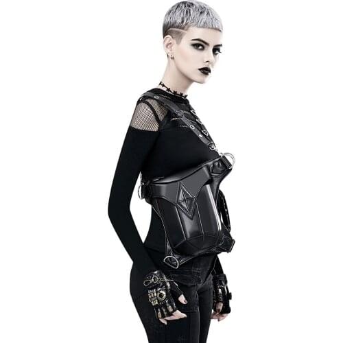 Newhotstacy Bag 08052021 Ladies Halloween steampunk bag black retro handbag single shoulder bag