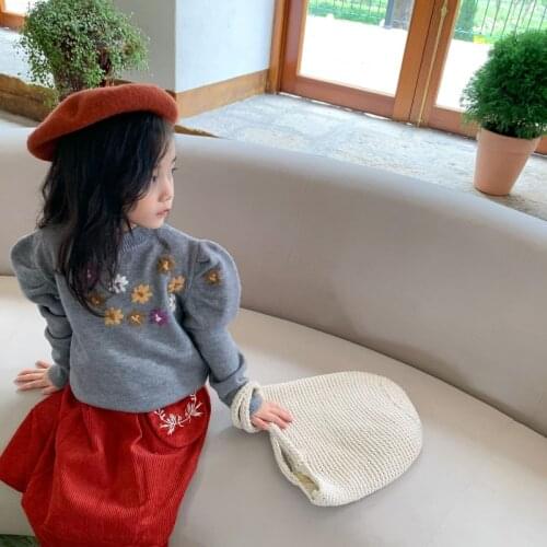 Girls Sweater Babys Coat Outwear 2021 Charming Plus Velvet Thicken Warm Winter Autumn Knitting Scoop Jacket Childrens Clothin