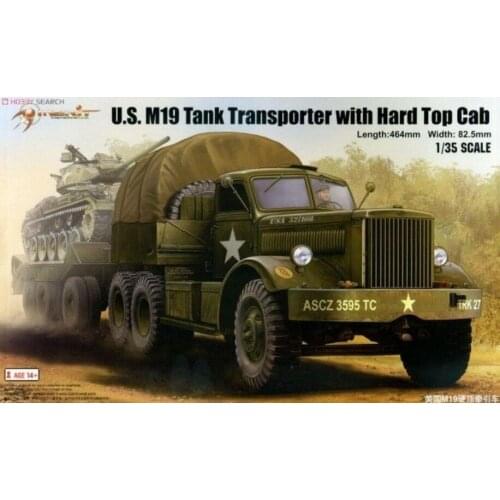 Trumpeter 1/35 scale 63501 U.S.M19 Tank Transporter with Hard Top Cab Merit model kit