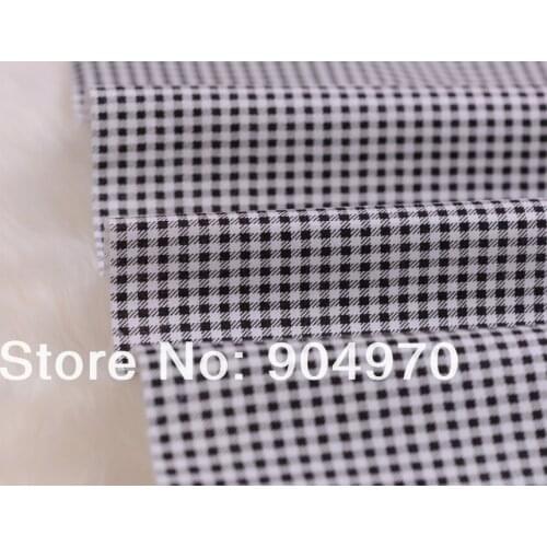 YY DIY BLACK Quilting Bedding Patchwork Checks Plaid fabric Baby Fabric cotton Textile kids 100% cotton fabric 160cmX50cm