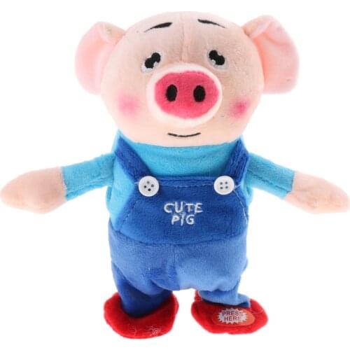20cm Funny Pig Walking and Talking Plush Toy Sound Recording Doll for Children Gift
