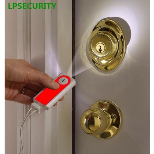 Intrusion gate window shutter door flashlight alarm sensor alert detector/traveler people bag purse defense alarm