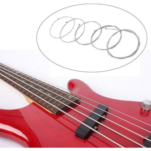1 Set of 5 Pcs Steel Strings for 5 String Bass Guitar Diameter 0.12 inch-0.04 inch Musical Instrument Guitar Parts Accessories